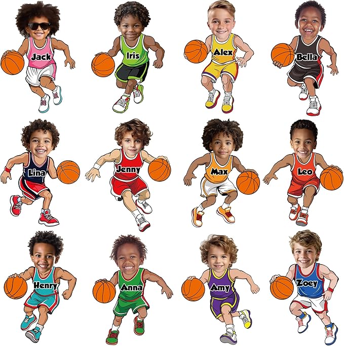48 Set Basketball Bulletin Board Decors Basketball Players Cutouts Basketballs by gisgfim
