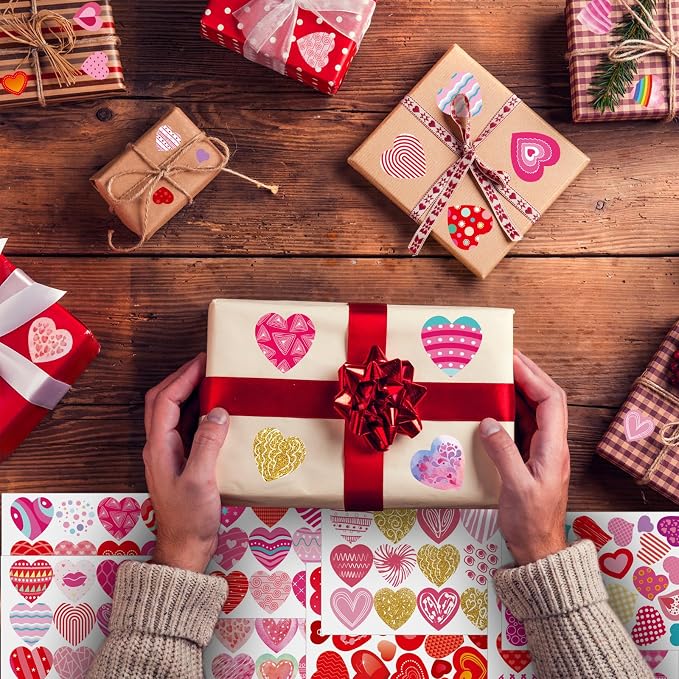 24 Sheets of Valentines Day Heart Stickers - Image 5