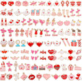 SANNIX 110Pcs Valentine's Day Charms Gold Enamel Jewelry Making Charm Pink by SANNIX