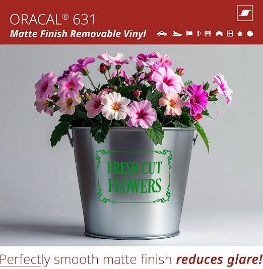ORACAL 631 Matte Light Green Vinyl Durable Roll Easy to Weed Permanent Adhesive - Image 3