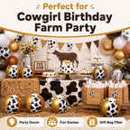 Realspring 12 Pack Cow Print Inflatable Beach Balls 8 Inch Farm Animal Party - Image 5