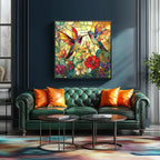 Vintage Paint Hummingbird Flower 500 Piece Puzzles - Image 4