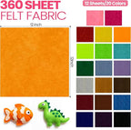 Moukeren 360 Pcs 8 x 8 Inch Felt Sheets Bulk - Image 3