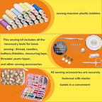 Rose Floral Sewing Kit with 130 PCS Sewing Supplies Accessory, PU Zipper Sewing - Image 5