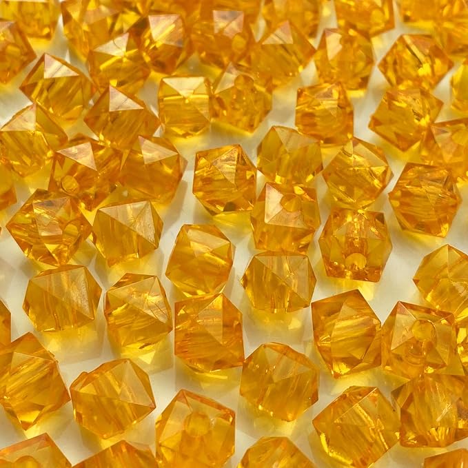 100pcs 12mm Acrylic Cube Faceted Beads Colorful Square Plastic Spacer Beads by LIMAOLLY