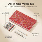36000Pcs Red AB Rhinestones for Bedazzling, Flat Back Resin Gemstone Jewel - Image 2
