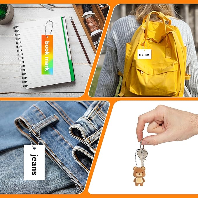 200 pcs 100 mm Long Bead Connector Clasp Ball Chains Keychain Tag Keychain Ball - Image 5