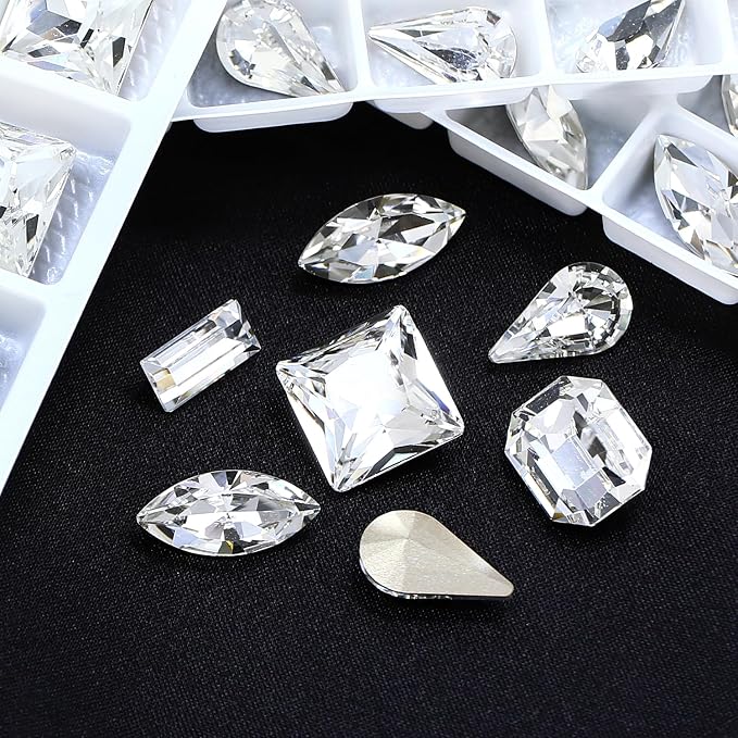 48Pcs Point Back Glass Rhinestones, 13 * 8MM Drop Shape Faceted Rhinestones - Image 4