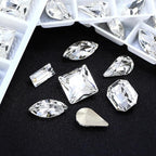 72Pcs Point Back Glass Rhinestones, 10 * 5MM Rectangle Shape Faceted - Image 4