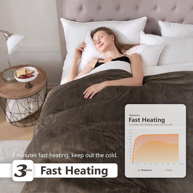 Wapaneus Heated Blanket Electric Twin Size 62"x84" - Image 3