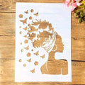 TIAMECH A4 Reusable Butterflies Hairstyle Girl Stencil by TIAMECH