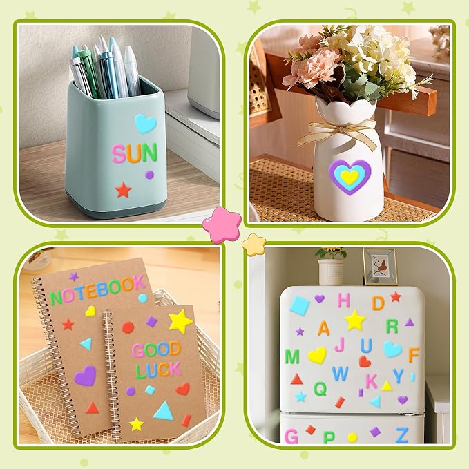 744Pcs Foam Stickers, 8Colors Foam Shape Letter Stickers - Image 8