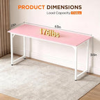 PayLessHere | 63 Inch Computer Desk | Pink | Office Desk - Image 3