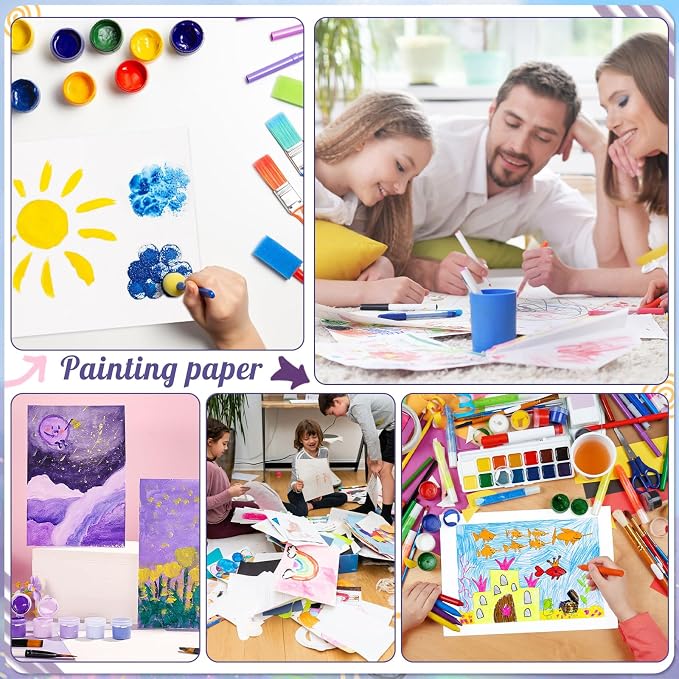 300 Sheets Watercolor Paper, 140 lb/300 GSM Cold Press Watercolor Paper Bulk - Image 7