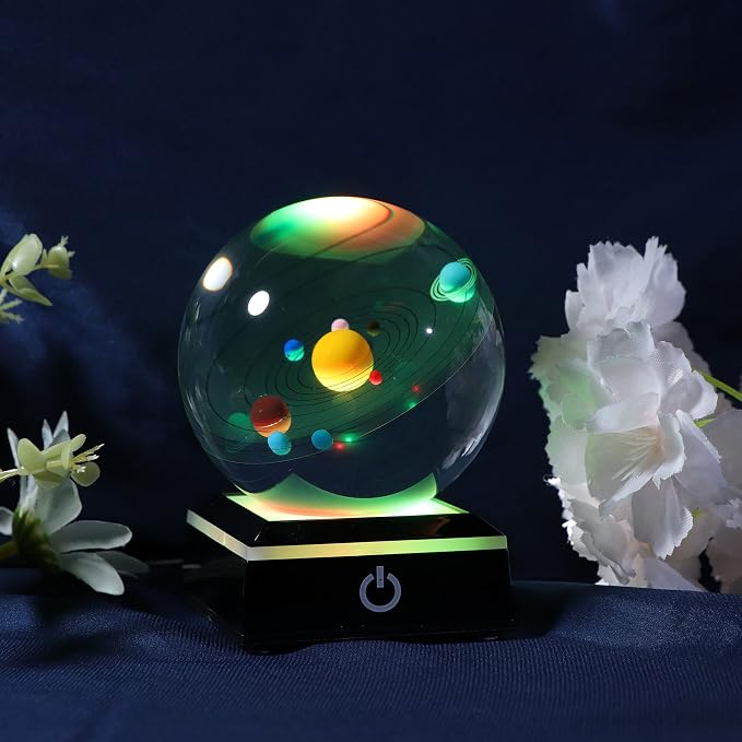 Qianwei 3D Solar System Model Crystal Ball Astronomy Gifts Men Space Decor | - Image 6