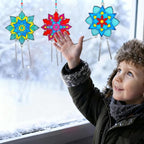 Ayhuhra 30 Sets Winter Snowflake Wind Chime Suncatchers Craft Kits DIY Window - Image 6