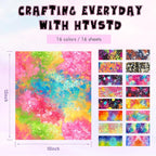 HTVSTD Multicolor Ink Heat Transfer Vinyl 16 Sheets 12×10in Iron on Vinyl | - Image 2