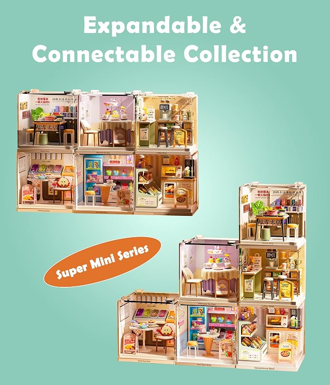 Convenience Store Miniature House Kit, Plastic DIY Dollhouse - Image 6