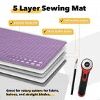 Mandala Crafts Self-Healing Cutting Mat Set – 9" x 12" A4 Purple Pink - Image 4