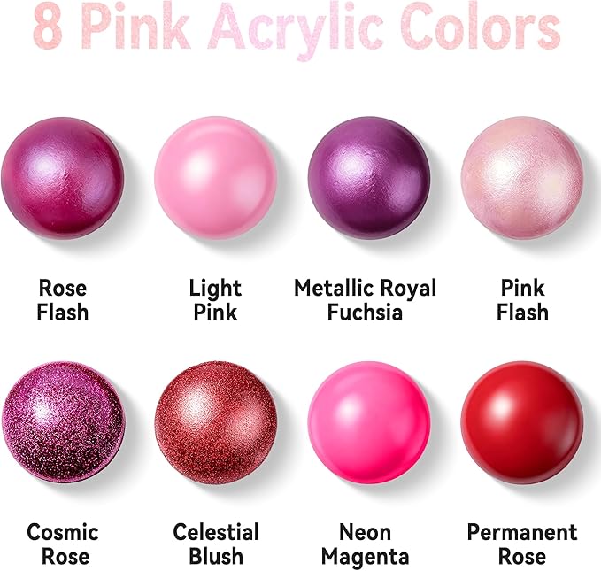 AUREUO Pink Acrylic Paint Set - Image 2
