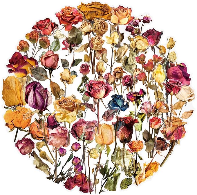Transparent Flora Scrapbook Stickers Aesthetic Flowers Stickers | Transparent & by Unknown