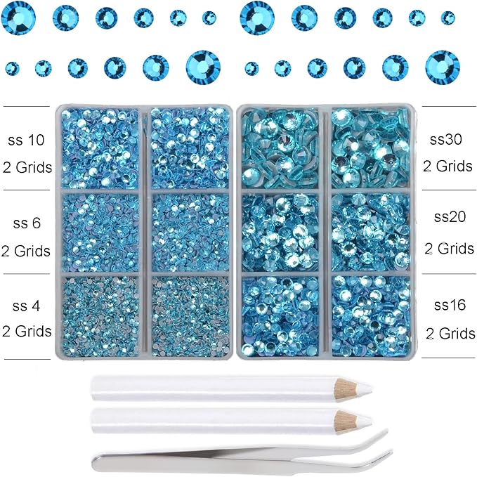 10000Pcs 2-Boxes Mixed Size Hot Fix Round Crystals Gems Glass Stones Hotfix - Image 3