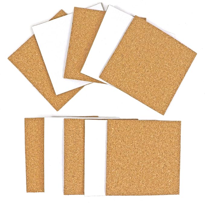 25 Pack Self-Adhesive Cork Squares 4 x 4 Inches Cork Tiles Backing Sheets - Image 6