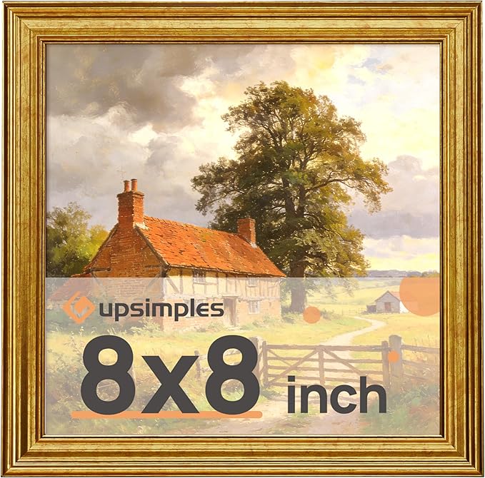 upsimples 8x8 Picture Frame, Vintage Frames Decor, Wall or Tabletop Display by upsimples