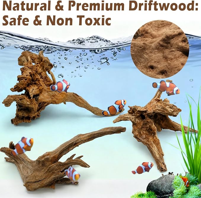 3PCS 8" Natural Driftwood for Aquarium & Reptile Tank, 7–8 Inches Unique Wood - Image 8