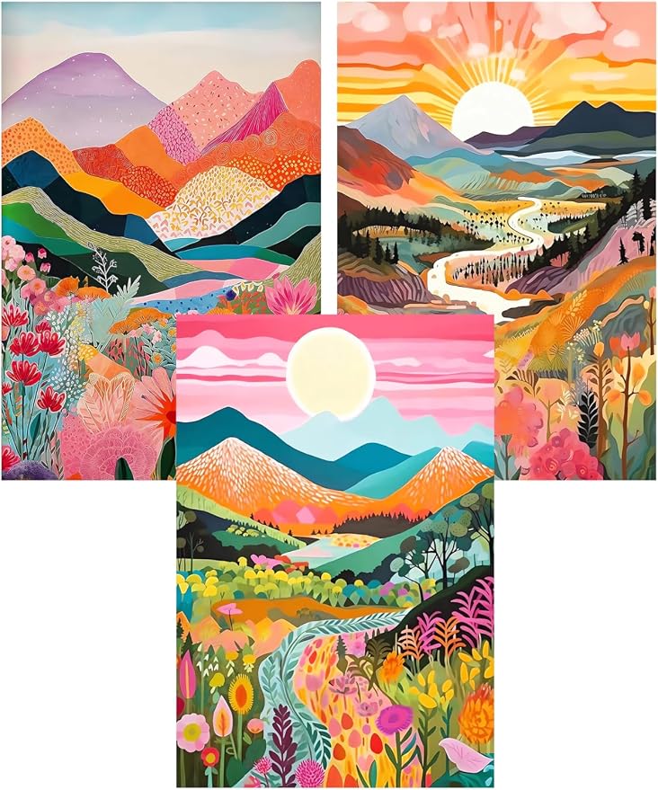 EIBEILI 3-Piece Square Adult Diamond Art Set, Mountains Diamond Painting Kit by EIBEILIDiamondPainting