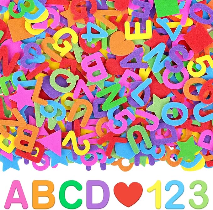 1328 PCS Foam Letter Stickers, Foam Alphabet Number Shape Stickers, Self by Unknown