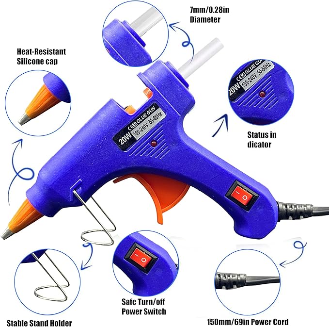 Mini Hot Glue Gun 10pcs Glue Stick Hot Glue Gun Set - Image 6