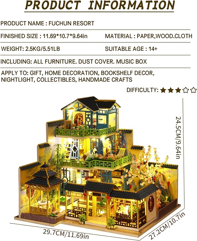 Spilay DIY Miniature House Kit for Adults, Miniature Dollhouse Building Kit | - Image 2