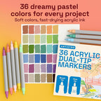 ARTISTRO 36 Pastel Acrylic Paint Markers - Image 2