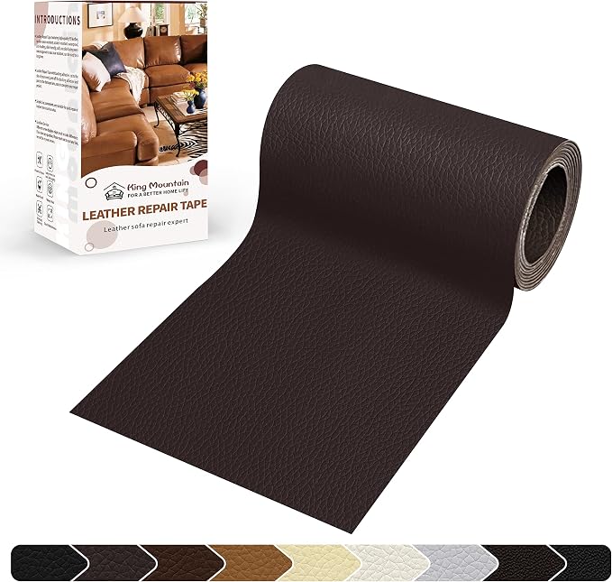 KING MOUNTAIN Leather Repair Patch, 4 x 63 Inches self Adhesive Leather Repair by ForABetterHomeLife