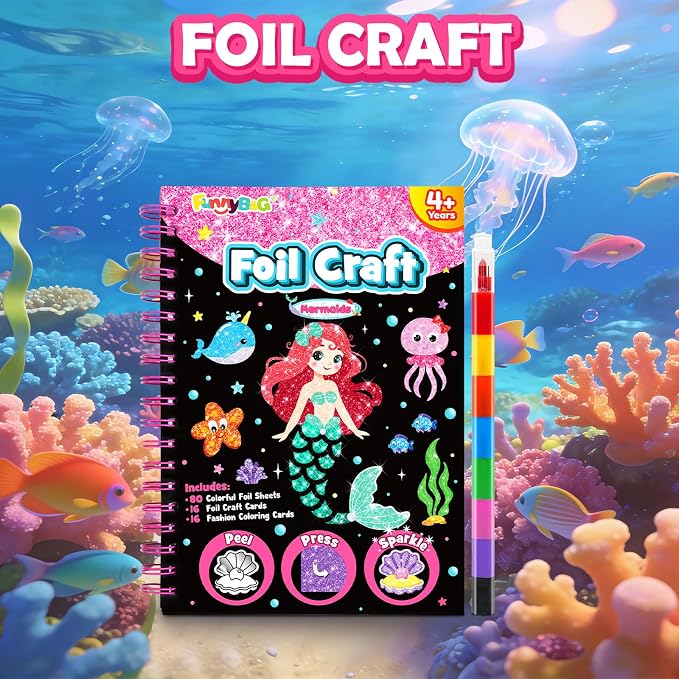 FUNNYB&G Foil Art Crafts for Kids Ages 4-8: Valentines Crafts for Kids 2026 - Image 3