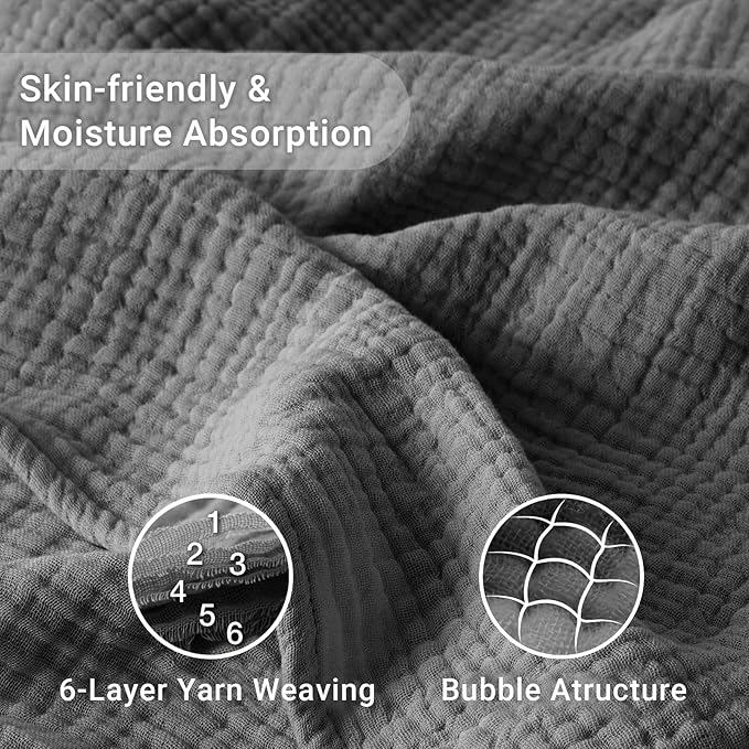 100% Cotton Muslin Blanket 50" x 60", Breathable and Lightweight Cotton Throw - Image 4