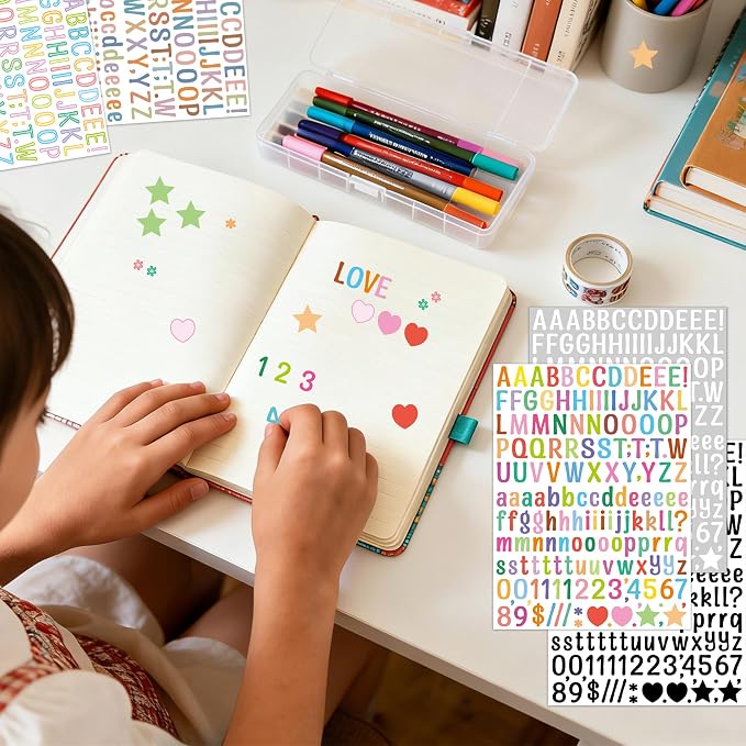 Letter Stickers 0.5 inch, Self-Adhesive Vinyl Waterproof ABC Letter Stickers - Image 4