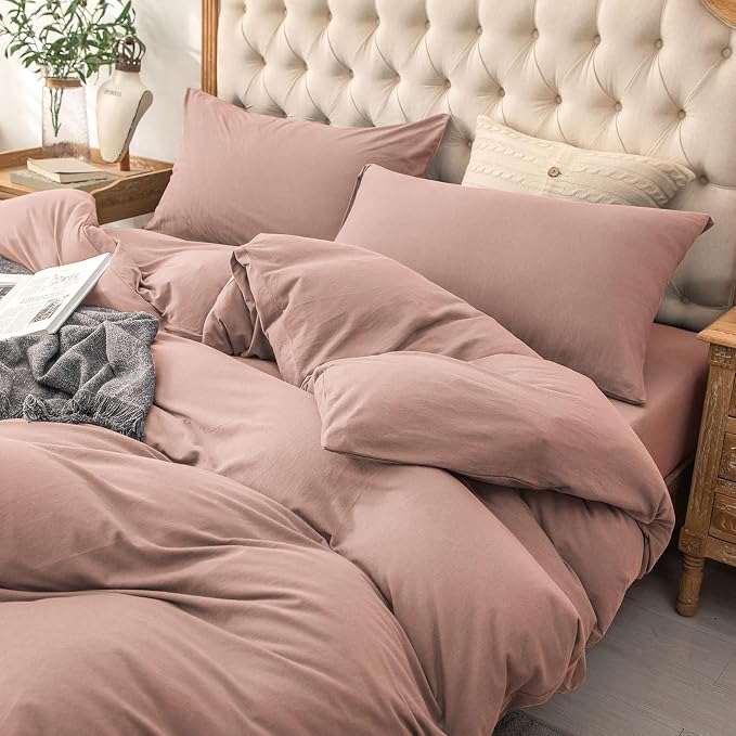PURE ERA Jersey Knit Duvet Cover Set 100% T-Shirt Cotton Super Soft Comfy 2pc - Image 6
