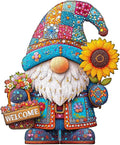 Garden Gnome Puzzles Elf Sunflower Basket Stained Glass Colorful Puzzle Adults by Jollitot