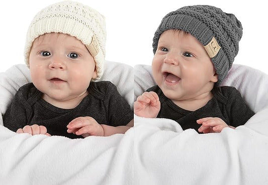 Funky Junque Baby Winter Hat – Cute Newborn Hats, Cozy Warm Infant Beanie, Soft Knit Stocking Stuffer for Babies 0–12 Months