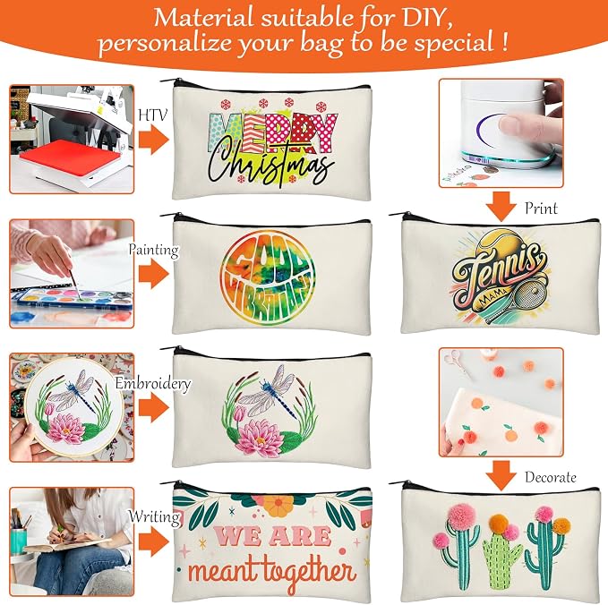 Legigo Blank Canvas Bag Zipper Pouch Makeup Bags Bulk - Image 6