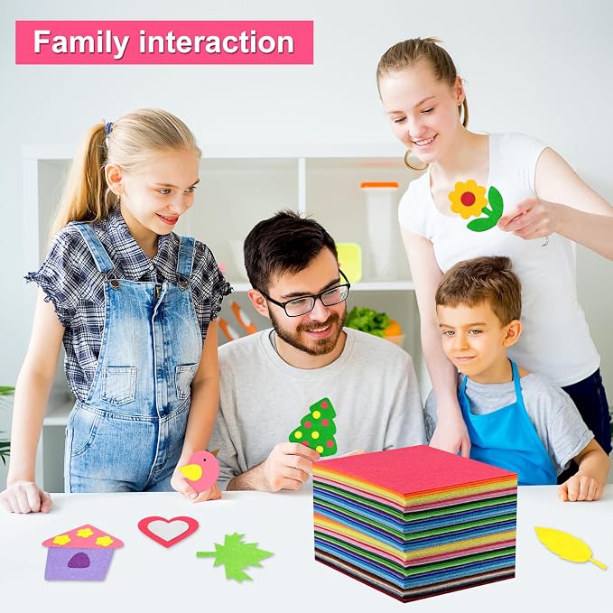 Morcheiong 50 Pcs Felt Fabric Soft Felt Fabric Sheet - Image 5