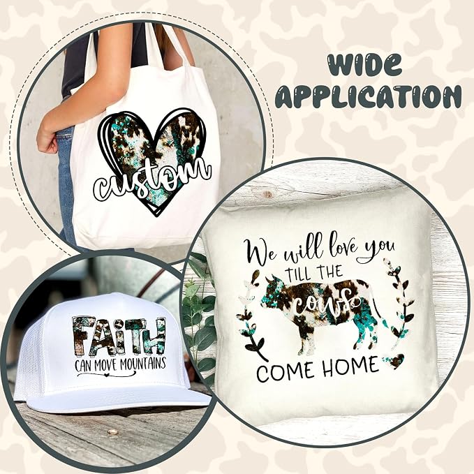 Tintnut Turquoise Cowhide Heat Transfer Vinyl, easy cut & weed, stretch washable - Image 6