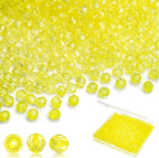 BONNY BOXX 500pcs 8mm Acrylic Faceted Round Crystal Beads Transparent Citrine by BONNY+BOXX