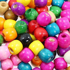 100Pcs Large Hole Wood Beads, BetterJonny Assorted Color Wooden Beads Hair - Image 5