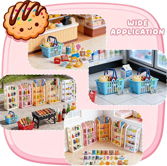 164pcs Miniature Supermarket Shelves Furniture Model 4 Layers Shelf Display - Image 8