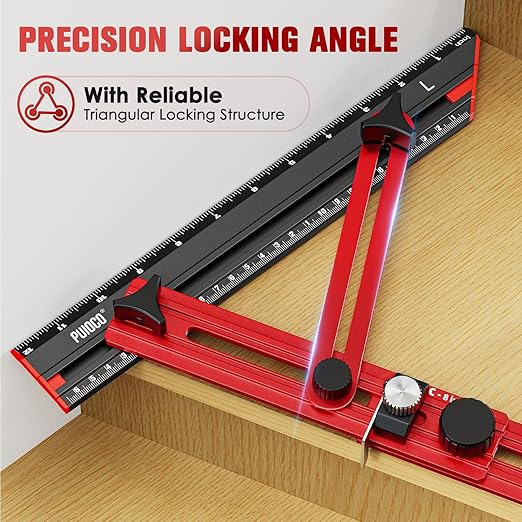Stair Tread Template Tool with Triangular Brace and Edge Flip Stops | Stair - Image 4