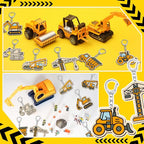 RattanView 24 Pcs Construction Vehicle Craft Color Your Own Keychains Diy Craft - Image 6