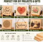 4 PCS Solid Pine Wood Blocks, Laser Engraving, DIY Signs, Home Decor and Craft - Image 7